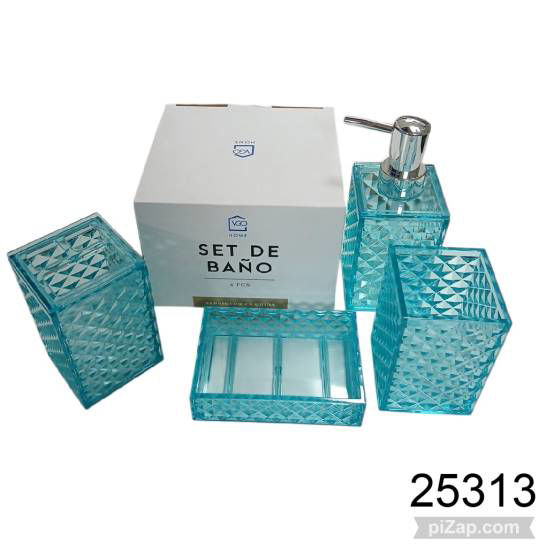 Imagen de SET BAÑO X4 PIEZAS TAPAS PLASTICAS 9.25